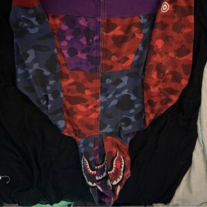 BAPE Colorful Camo Shark Hoodie